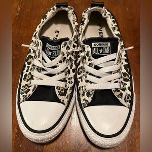 Converse women’s Sneakers - Leopard Print Black White